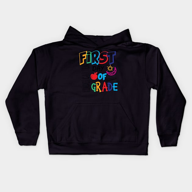 first day of kindercarten grade Kids Hoodie by busines_night